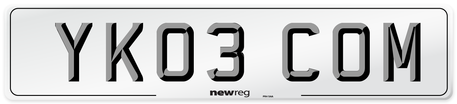 YK03 COM Number Plate from New Reg